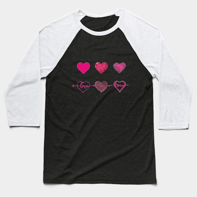 valentine's day hearts Baseball T-Shirt by haythamus